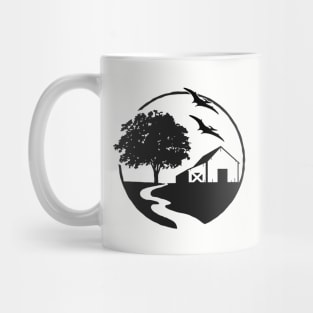 Green Pastures - Americana Meets Dinosaurs (dark) Mug